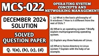 P1- 1(a), (b), (c), (d) | MCS 022 Dec 2024 Solution | MCS22 Solved Question Paper | MCS022 Important