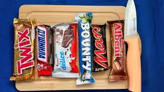 ASMR MOST POPULAR CHOCOLATES 🍫 SNICKERS BOUNTY MARS KINDER ALBENI