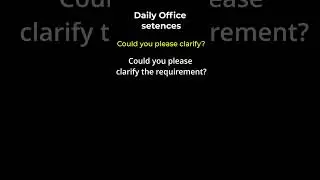 Could you please clarify? | Office English Tamil | The Basics Tamil