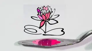 Abstract Water Lily Painting Using Palette Knife #90