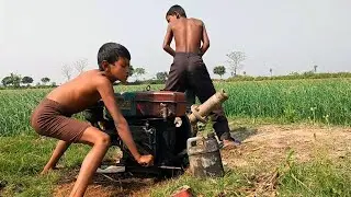 Diesel engine starting idea | 70 Kg diesel shallow machine start | Village works skill (Part-7)