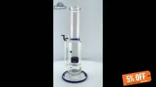 BLAZE GLASS BONG WITH DRUM PERC + TURBINE [HD] [HERBTOOLS]