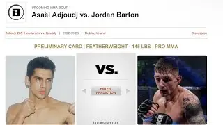 Asael Adjoudj Vs Jordan Barton Prediction Bellator 285