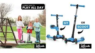 Lascoota 2 in 1 Kick Scooter with Removable Seat
