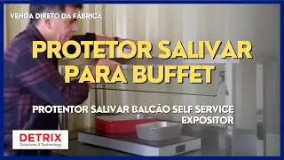 PROTETOR SALIVAR para Buffet | Protetor Salivar Balc&atilde;o Self Service;  Expositor Superior Buffet