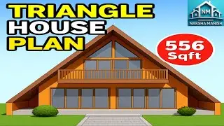 Triangle Shape House Plan | 2BHK Unique Ghar Ka Naksha | 556 Sqft Me Modern Design