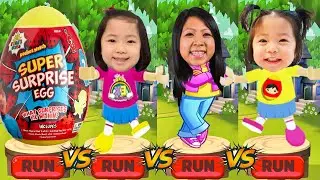 Tag with Ryan - Kaji Mom vs Ryan's twin sisters Emma and Kate - Run Gameplay