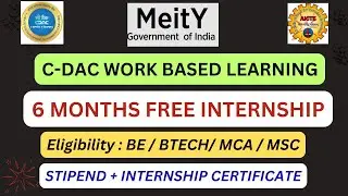 CDAC INTERNSHIP Association with Ministry of IT and AICTE| Govt Stipend Internship for Tech Students