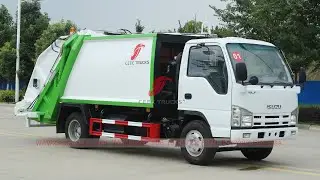 ISUZU 6 wheeler waste compression truck operation