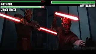 Darth Maul and Savage Opress vs. Darth Sidious WITH HEALTHBARS | HD | Star Wars: Clone Wars