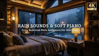 Rain Sounds for Sleeping (Cozy Bedroom) | Soft Piano for Calm Mood and Deep Sleep