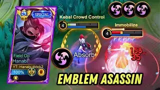 HANABI ASSASSIN EMBLEM HAS HUGE DAMAGE! PERFECT FOR SOLO RANK IN MYTHIC - MLBB