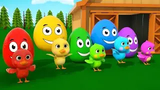 cinco patitos en un huevo de colores - Colorful Eggs on the Farm - Canciones Infantiles en Español