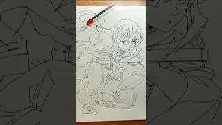 Anime Sword Drawing | Hand Made Sketch #shorts #artshorts #drawing #animeeart #pencilart #viral #art
