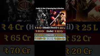 Coolie Vs War 2 Opening Day Collection l#coolie #war2 #coolievswar2 #rajinikanth #hrithikroshan #ntr