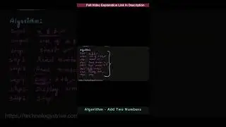 Add Two Numbers Algorithm #shorts #ytshorts #youtubeshorts