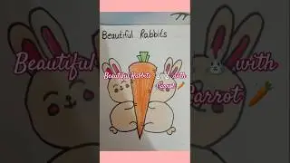 Beautiful Rabbits Drawing with Carrot #rabbit #colour #shorts
