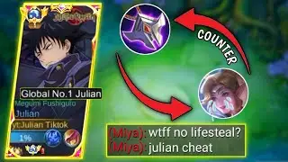 JULIAN NOD BUILD COUNTER LIFESTEAL MIYA IN HIGH RANK!! JULIAN BEST BUILD 2023 - TOP 1 GLOBAL JULIAN
