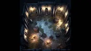 DnD compatible animated map |  A dungeon room in the middle of a storm, with sounds. |  Hex grid