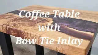 Resin Coffee Table With Bow Tie Inlay