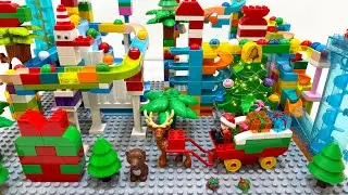Christmas LEGO DUPLO Marble Run 🎄 ASMR | Satisfying Holiday Sounds with Elevator Courses