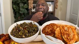 JAMAICAN COOKING| SALTFISH FRITTERS| CALLOLO| RECIPE| MUKBANG EATING SHOW!