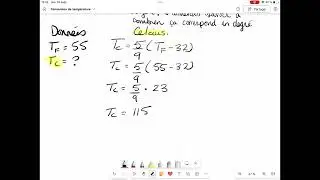 Exemple de calcul - conversion d&rsquo;unit&eacute; de temp&eacute;rature - CSAG2