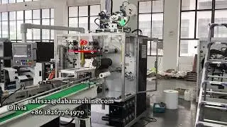 Full Production Line Label Automatic 4 Shafts Turret Rewinder Online With Automatic Packing Machine