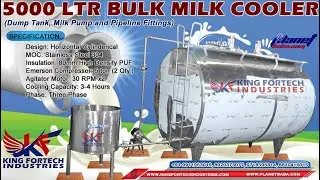 5000 Ltr Bulk Milk Cooler, Dump Tank, Milk Pump, and Pipeline Fittings, 91-8920373077