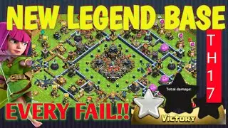 5000+ Trophy th17 legend base.Town Hall 17 Hard base!!! FAIL FAIL!!