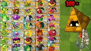 350 mummy Zombie vs 50 random plants max level ? Pvz2 custom gameplay!