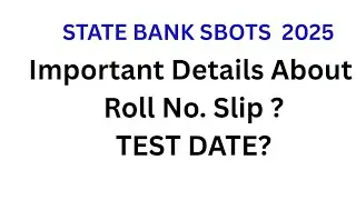 SBOTS 28th Batch Roll No Slip Details  2025 | State Bank of Pakistan#sbots 