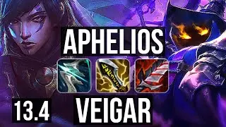APHELIOS & Ashe vs VEIGAR & Jhin (ADC) | Rank 6 Aphelios, 12/2/5, Legendary | KR Challenger | 13.4