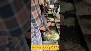 #live jasmine flower market bidding on 16.8.25#Tamilnadu flower price # Price ranges 300 -370 rupees