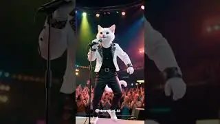 Cat Singing with Happy 🎤😺 #catsinging #singers #catshorts #catshowtime