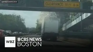 Video shows truck's roof getting ripped off by Storrow Drive bridge