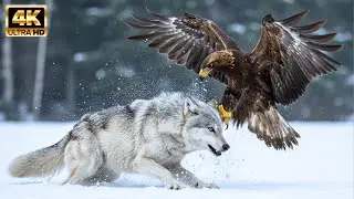 Eagle Attacks Wolf in Rare Battle Caught on Tape!