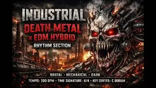Industrial Death Metal &times; EDM Rhythm Section | Brutal Mechanical Groove | 100 BPM
