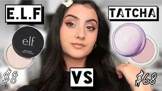 DUPE? $8 ELF PUTTY PRIMER vs $68 TATCHA SILK CANVAS | Side by Side 14 Hour Wear Test | Best Primer