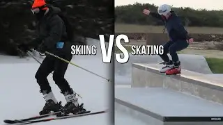Rollerblader Tries to Ski for the First Time