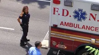 FDNY EMS Responding Grand Central Parkway North under Steinway St, Queens for a MVA
