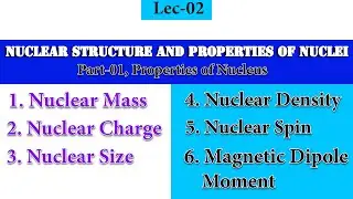 Lec-02, Part 01, Nuclear Physics, Properties of Nucleus