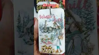 Mini Art Journal #scrapbooking #journaling #artjournal #minijournal #winter #christmas #snow #fyp