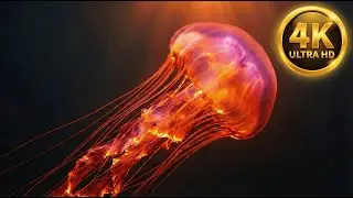 4K Stunning Jellyfish Screensaver (1 Hour) ~ Ethereal Ambient Music for Stress Relief & Anxiety