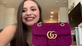 Gucci Marmont Mini Velvet Review/ What&rsquo;s In My Bag/ Mod Shots!