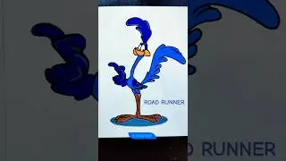 Drawing Road Runner 💫 #art #shorts #howtodraw #roadrunner #cartoondrawing