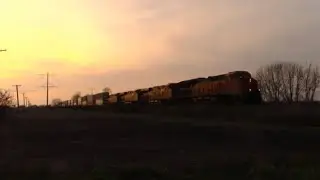 Sunset Falls on a BNSF Z-LPKWSP7 as it Crosses Over Jugtown Rd - Coal City, IL!!