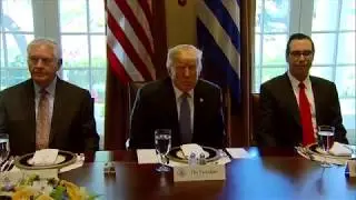 Trump hosts working lunch with Greek prime minister