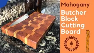 Mahogany Butcher Block Cutting Board