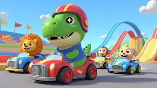 Racing Rex and the Hot Wheels Rally | Fast Car Dinosaur Song for Kids | Nursery Rhymes & Songs